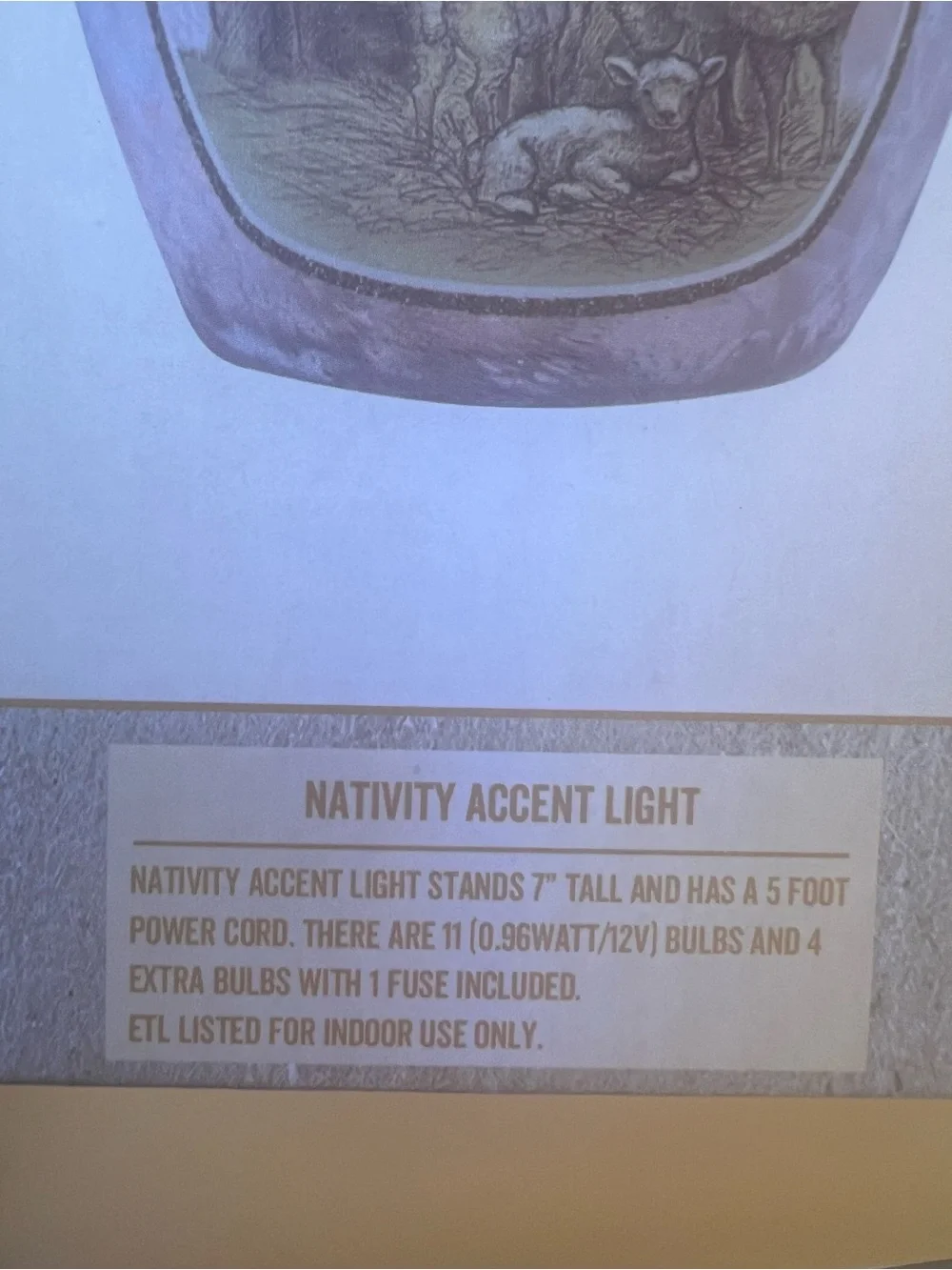 Cracker Barrel Nativity Accent Light PreLit Frosted Glass Cylinder Open Box